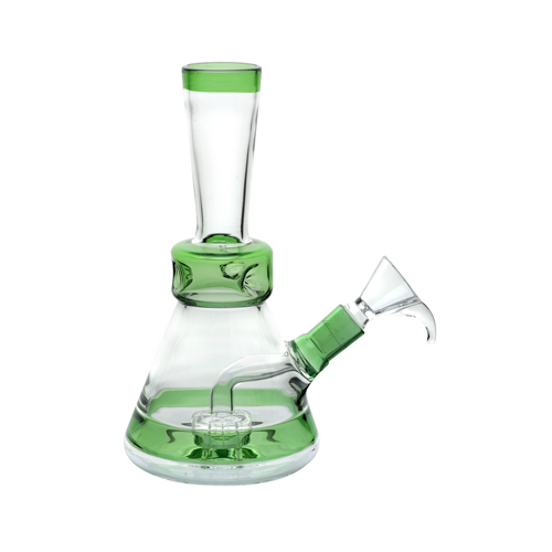 Glass Bong, GREEN, Drum Percolator, approx. 20 cm