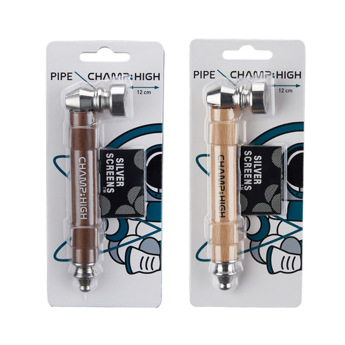 [MP28] Metal / WOODEN PIPE, 12cm, 1 Piece