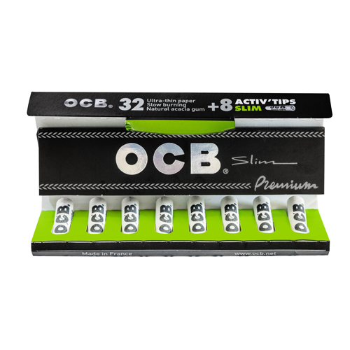 [ZI3PACT] OCB Premium KS Slim schwarz mit ACTIVE Tips, VE20
