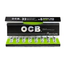 OCB King Size Paper + Activ'Tips, Premium Slim, VE 20, Black