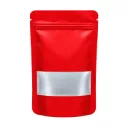 Mylarbeutel small WINDOW, 140 x 85mm, VE50, Rot