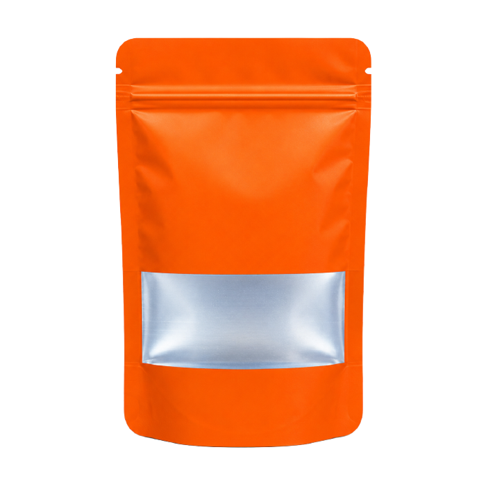 [MBW14085OR] Small WINDOW Mylar Bag, 140 X 85 Mm, Pack Of 50, ORANGE