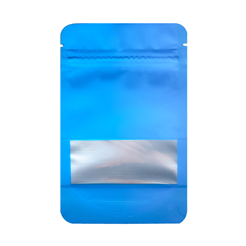 [MBW14085BL] Mylarbeutel small WINDOW, 140 x 85mm, VE50, Blau