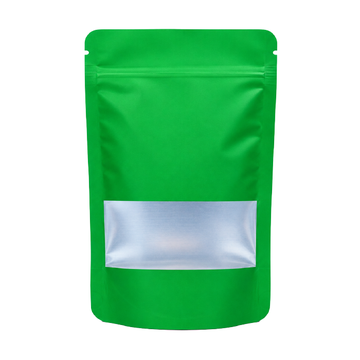 [MBW14085GR] Small WINDOW Mylar Bag, 140 X 85 Mm, Pack Of 50, GREEN