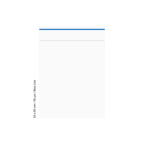 [LD569BL] Polybeutel 5,5 mal 6,5cm, 90my, VE500, Blau LINE