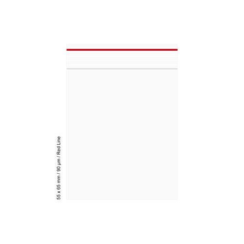 [LD569RL] Polybeutel 5,5 mal 6,5cm, 90my, VE500, Rot LINE