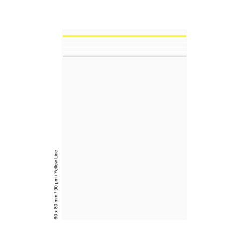 Poly Bag 60 X 80 mm, 90 µ, VE 500, Yellow Line
