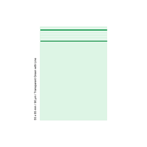 Poly Bag 5.5 X 6.5 Cm, 90 My, VE500, Transparent Green