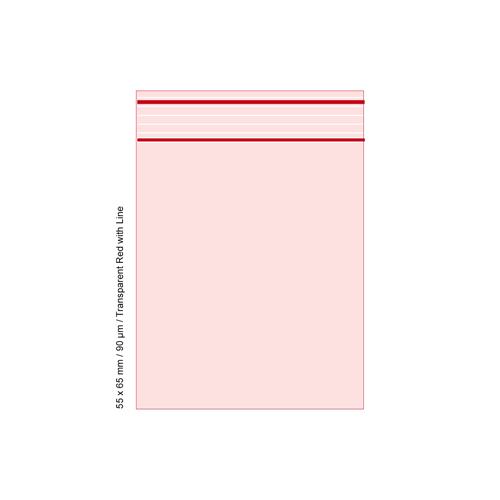 Poly Bag 5.5 X 6.5 Cm, 90 My, VE500, Transparent Red
