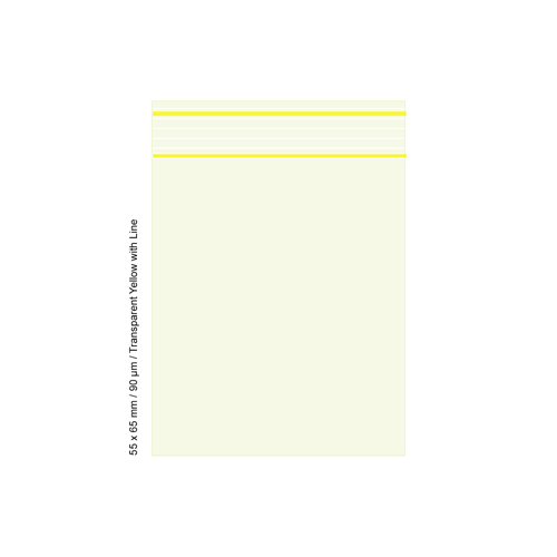 Polybeutel 5,5 x 6,5cm, 90my, VE500, Transp.YELLOW