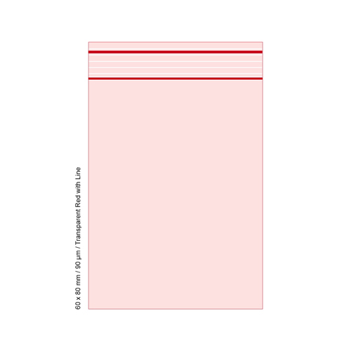 Poly Bag 6 X 8 Cm, 90 My, PU 500, Transparent Red