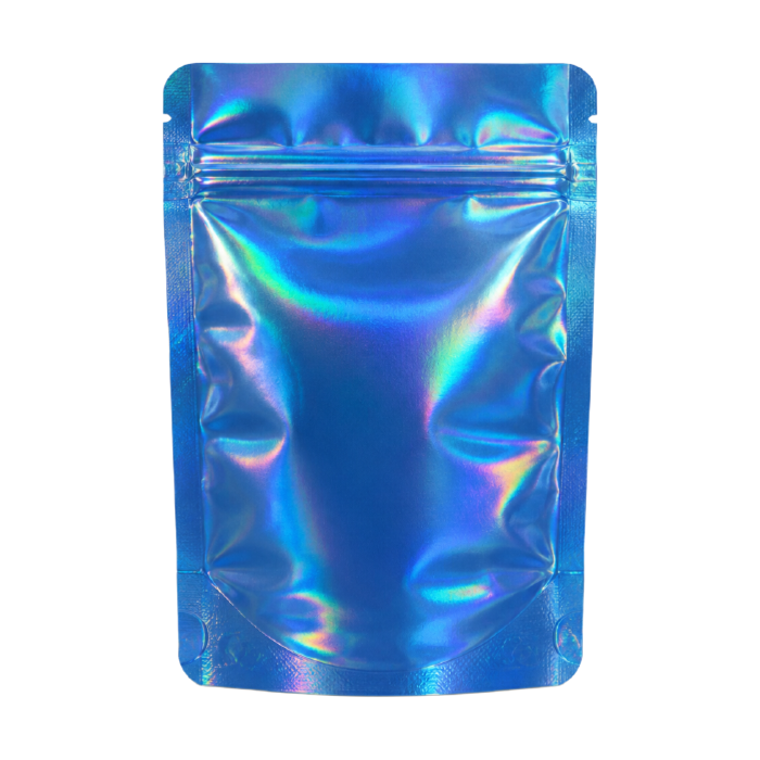 [MB14085BLHOL] Mylar Bags 140 X 85 Mm, Pack Of 50, Blue Holographic