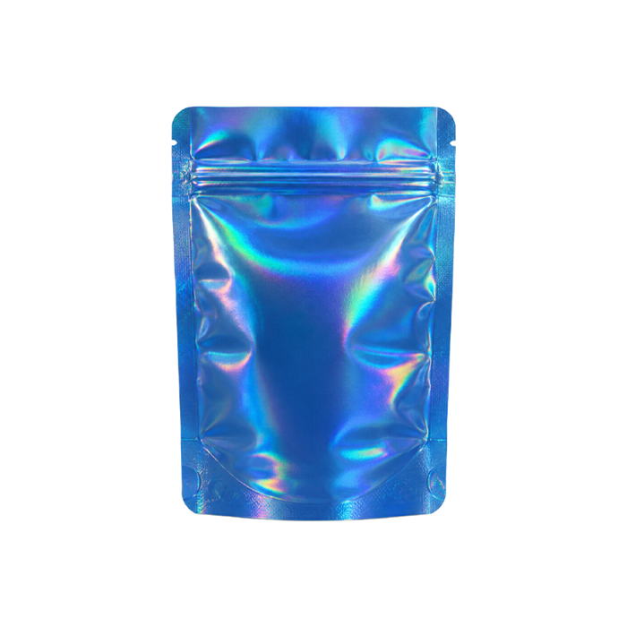 [MB14085BLHOL] Mylar-Beutel, 140 × 85 mm, VE 50, blau holografisch