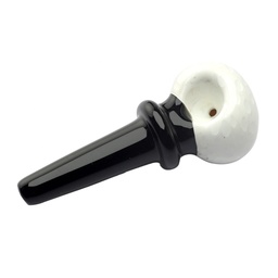 [SSC10325BW] Glass Pipe, Black/white, approx. 12 cm