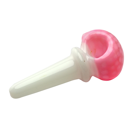 Glass Pipe, Pink/white, approx. 12 cm