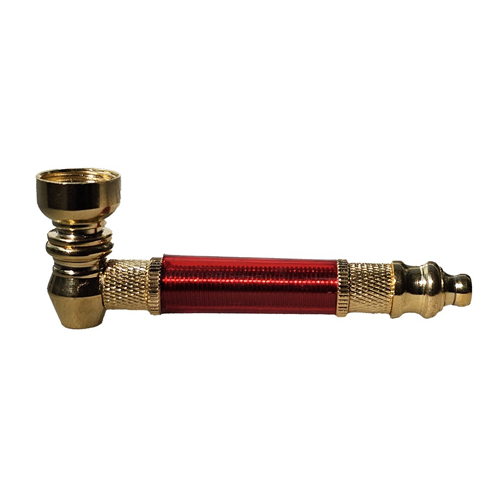 Schraubpfeife, Metall/Kunststoff, 9 cm lang, Gold