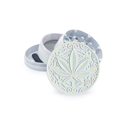 Metall-Grinder, ICY Pearl Trance Leaf, 50 mm Ø, 4-teilig