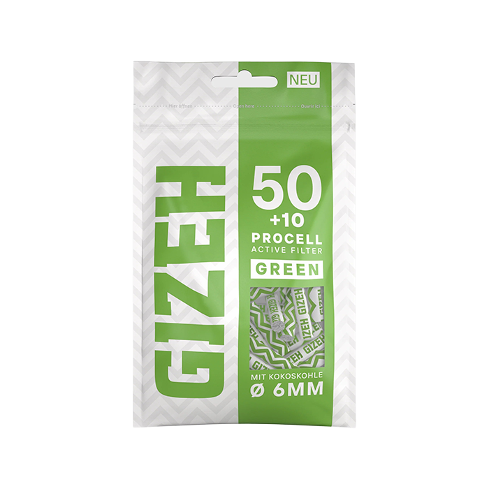 [ZU4CELLG] Gizeh ACTIV Filter PROCELL, 50+10, GREEN, 6 mm Ø