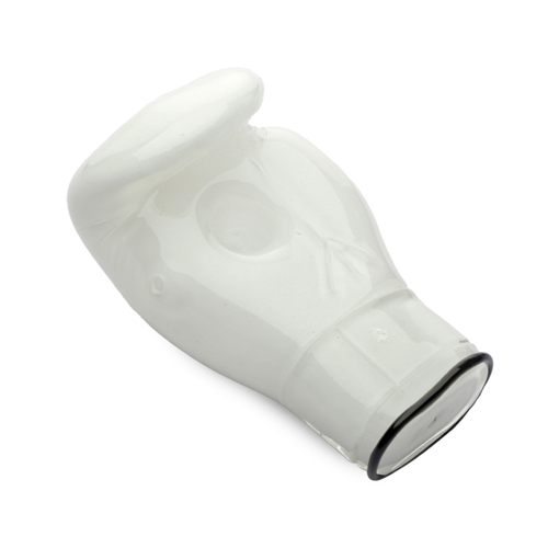 GLAS HAND-Pipe weiß, 10cm, 1 Stück