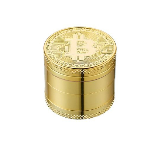 Metall-Grinder, 40mmØ, 4-teilig, BITCOIN