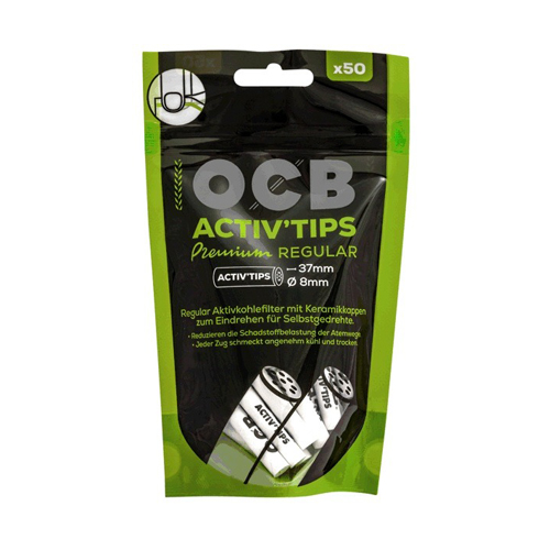 [ZU3S8MM] OCB ACTIV'Tips Slim, 8mmØ, 37mm lang, 1x50er Pack