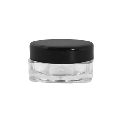 [STO405BK] Acrylic Square Jar Black Cap 5 gm, 12 Pcs