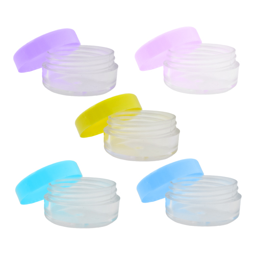 [STO005MX] Acrylic Round Jar Multicolour Cap 5 gm, 12 pcs
