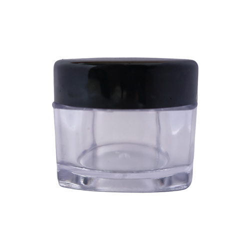 [STO415BK] Acryl-Quadratdose mit schwarzem Deckel, 15 g, 12 Stück