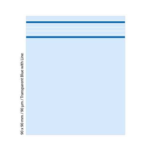 [TLD999BL] Polybeutel 9 × 9 cm, 90 µm, Verpackungseinheit 500, transparent blau