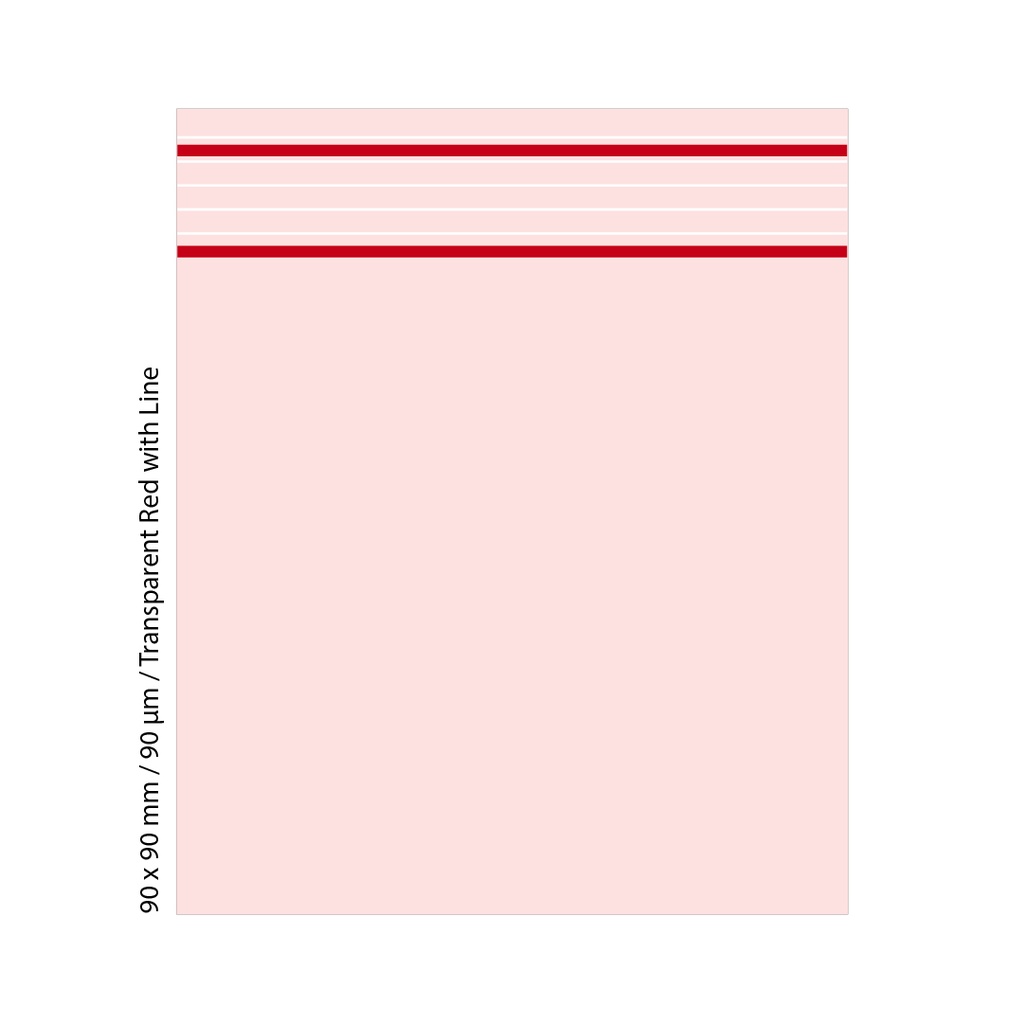 [TLD999RD] Poly Bag 9 X 9 Cm, 90 My, PU 500, Transparent Red