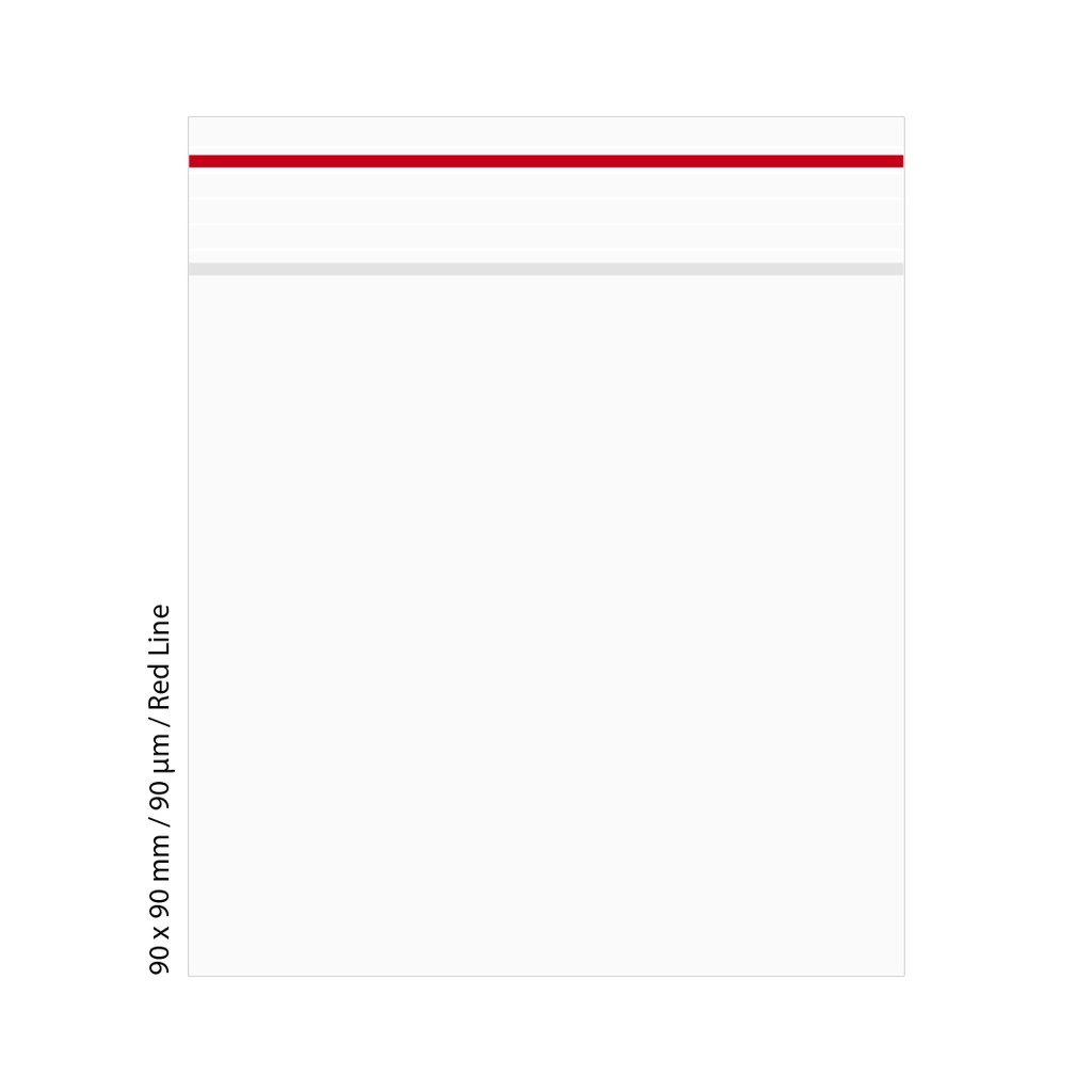 [LD999RD] Poly Bag 9 X 9 Cm, 90 My, Pack Of 500, Red LINE