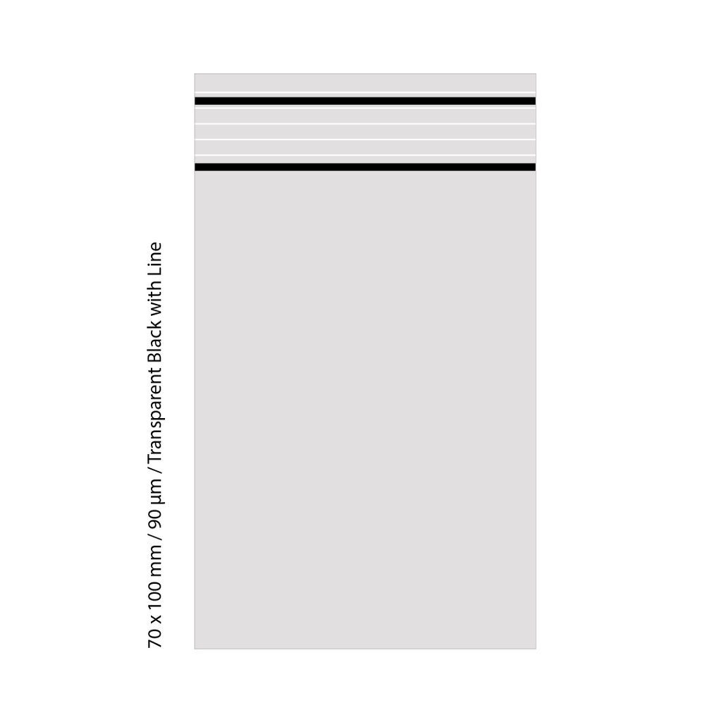 Poly Bag 7 X 10 Cm, 90 My, PU 500, Transparent Black