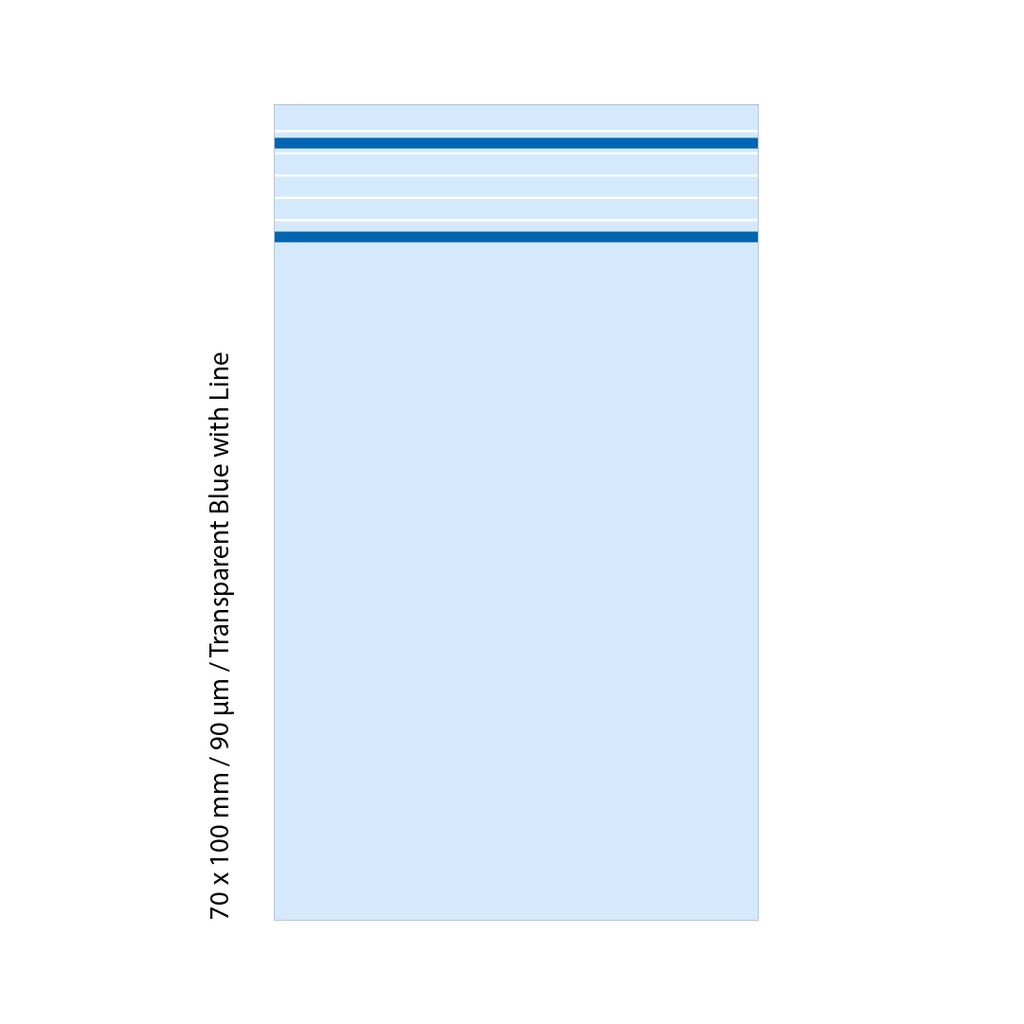 [TLD7109BL] Poly Bag 7 X 10 Cm, 90 My, PU 500, Transparent Blue