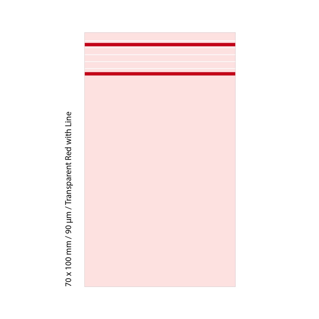Poly Bag 7 X 10 Cm, 90 My, PU 500, Transparent Red
