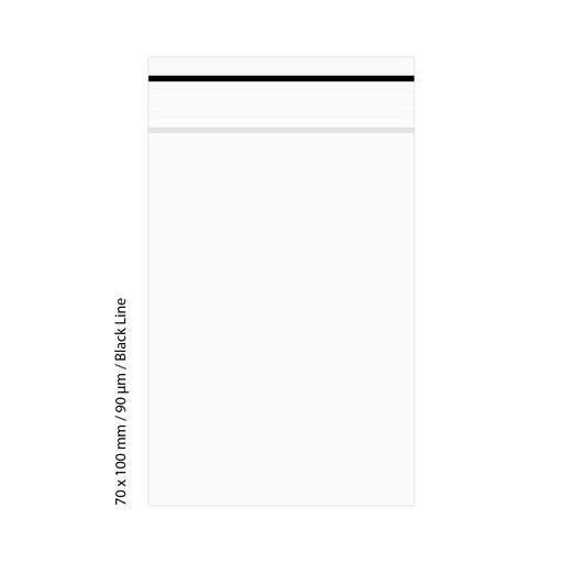 [LD7109BK] Polybeutel, 7 × 10 cm, 90 Mikrometer Stärke, Packung mit 500 Stück, Schwarz.