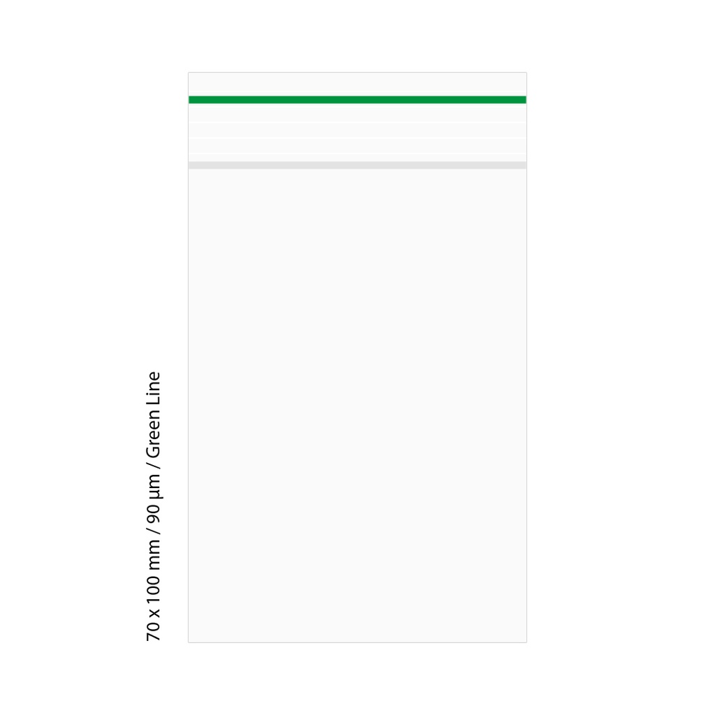 Poly Bag 7 X 10 Cm, 90 My, Pack Of 500, Green LINE