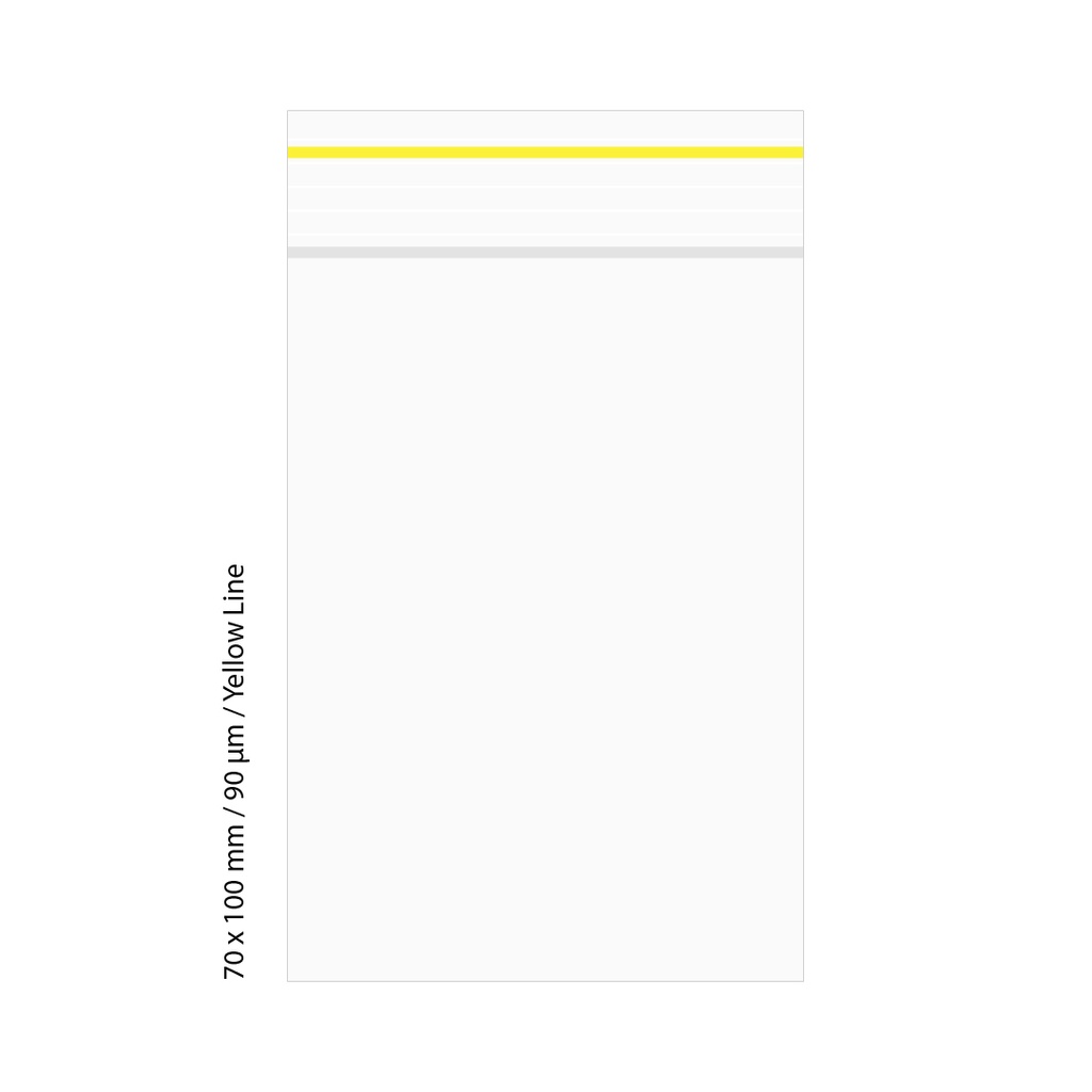 Poly Bag 7 X 10 Cm, 90 My, Pack Of 500, Yellow LINE