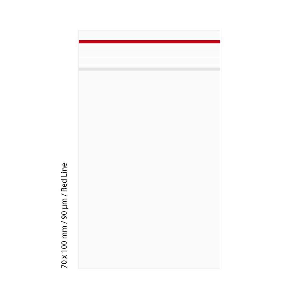 Poly Bag 7 X 10 Cm, 90 My, Pack Of 500, Red LINE
