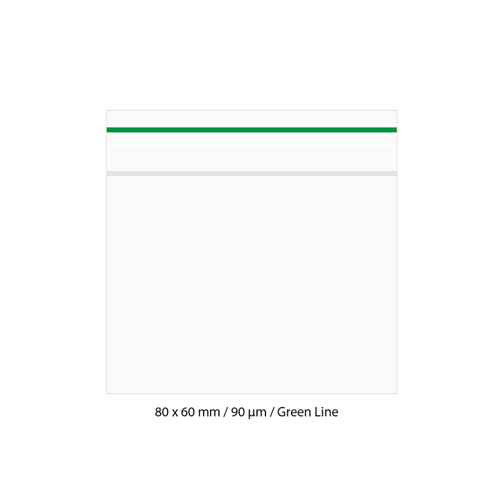 [LD869GR] Poly Bag 8 X 6 Cm, 90 My, Pack Of 500, Green LINE