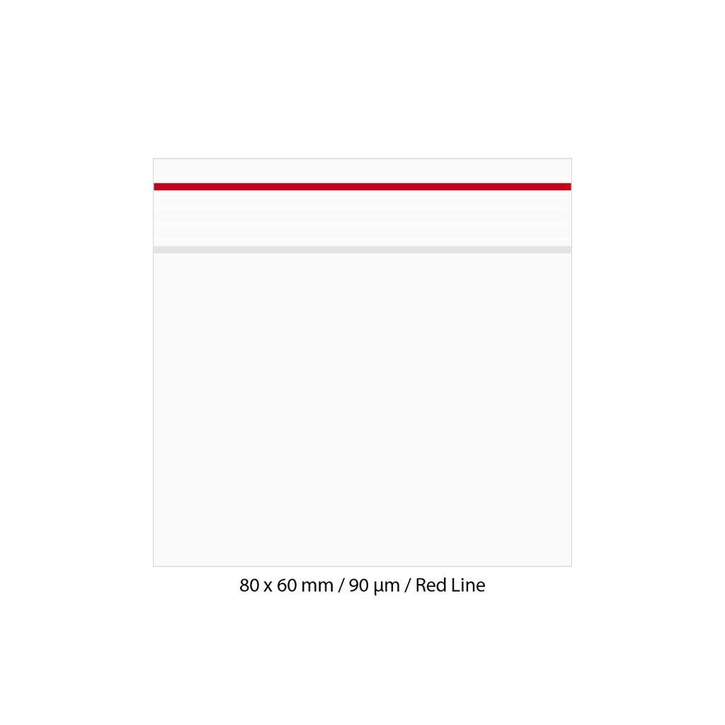 [LD869RD] Poly Bag 8 X 6 Cm, 90 My, Pack Of 500, Red LINE