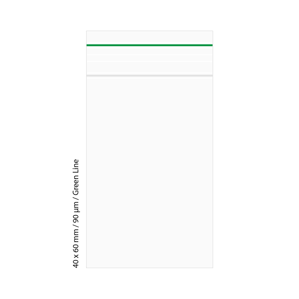[LD469GR] Poly Bag 4 X 6 Cm, 90 My, Pack Of 500, Green LINE