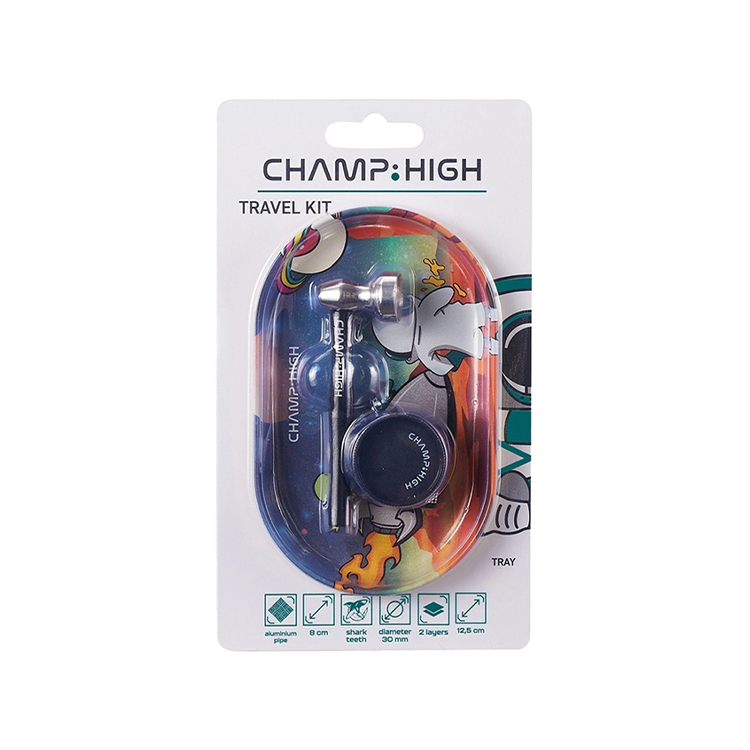 Champ High Reise-Set – Tablett + Pfeife + Grinder