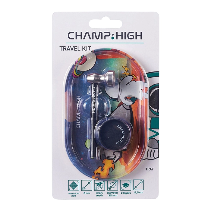 Champ High Reise-Set – Tablett + Pfeife + Grinder
