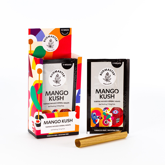 Budmaster Blunts King Size mit Terpenen, 5er pro Pack Mango Kush, VE12