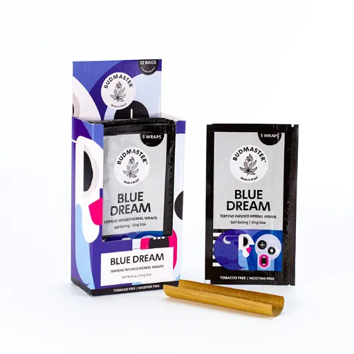 [BMBLU] Budmaster Blunts King Size mit Terpenen, 5er pro Pack, Blue Dream, VE12