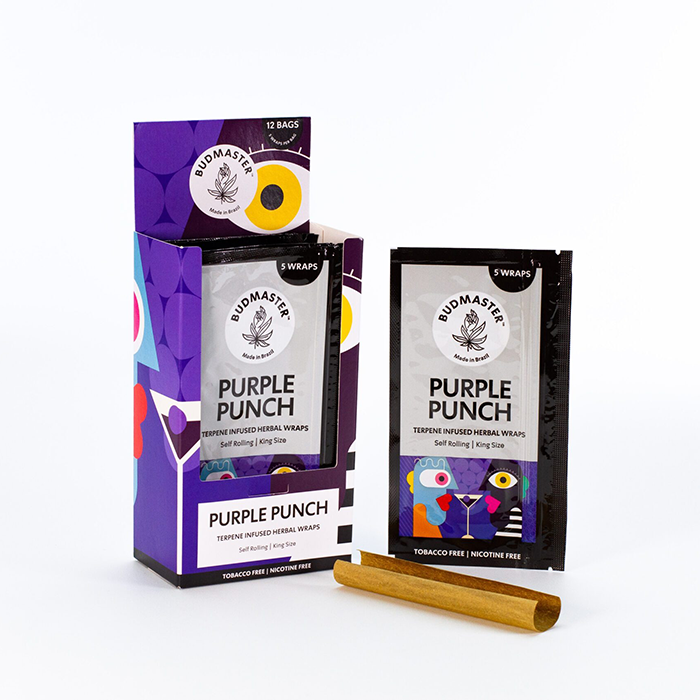 Budmaster Blunts King Size mit Terpenen, 5er pro Pack, Purple Punch, VE12