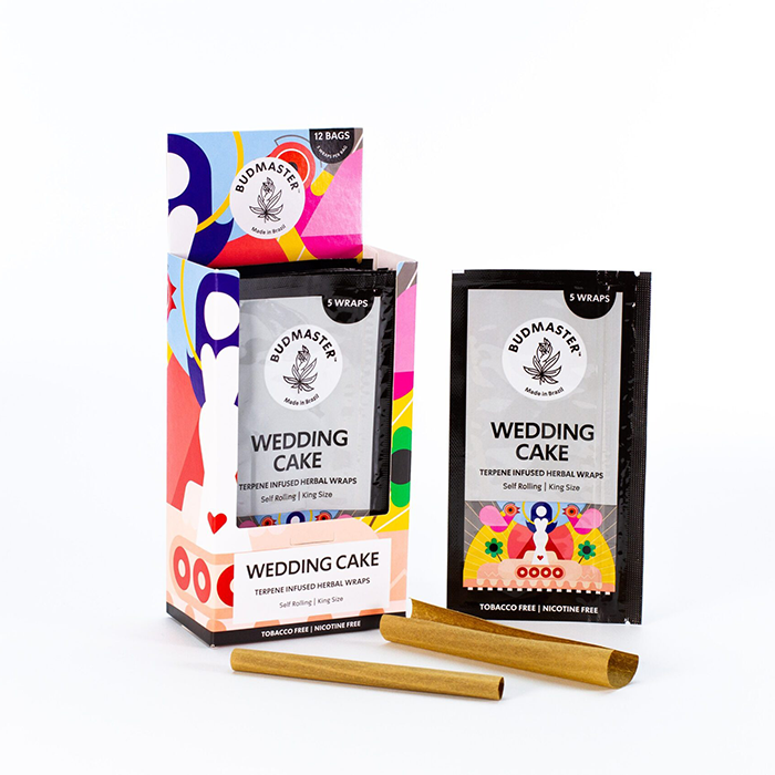 [BMWED] Budmaster Blunts King Size mit Terpenen, 5er pro Pack, Wedding Cake, VE12
