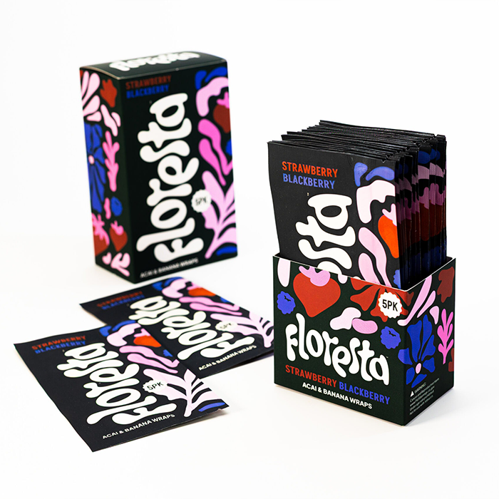 Floresta Wraps Strawberry Blackberry, Pack Of 25