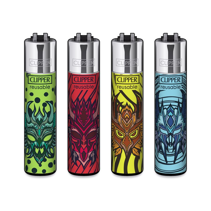 [CL2637] Clipper Classic Large TRIBAL MASKS-VE48