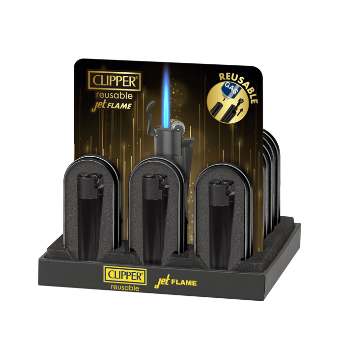 [CL8MB] Clipper Metal Jet Flame, Matte Black-VE12
